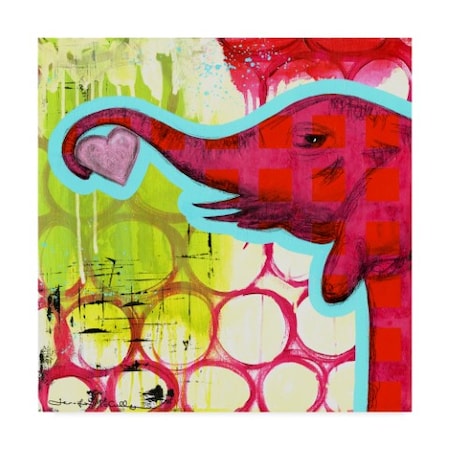 Jennifer Mccully 'Hot Pink Elephant' Canvas Art,24x24
